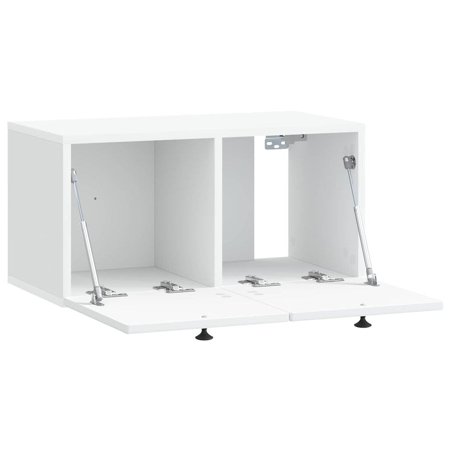 Wandbeugel TV-kast Wit 59,5 x 31 x 30 cm Bewerkt hout