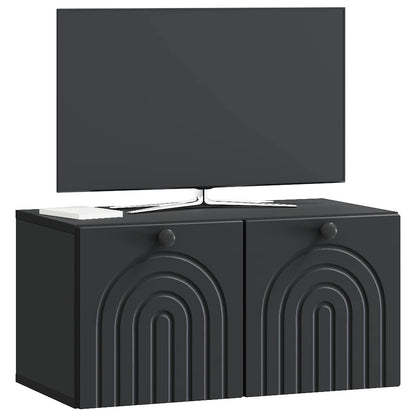Wandbeugel TV-kast Zwart 59,5 x 31 x 30 cm Bewerkt hout