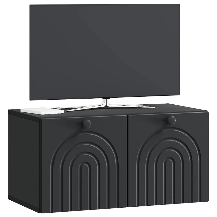 Wandbeugel TV-kast Zwart 59,5 x 31 x 30 cm Bewerkt hout