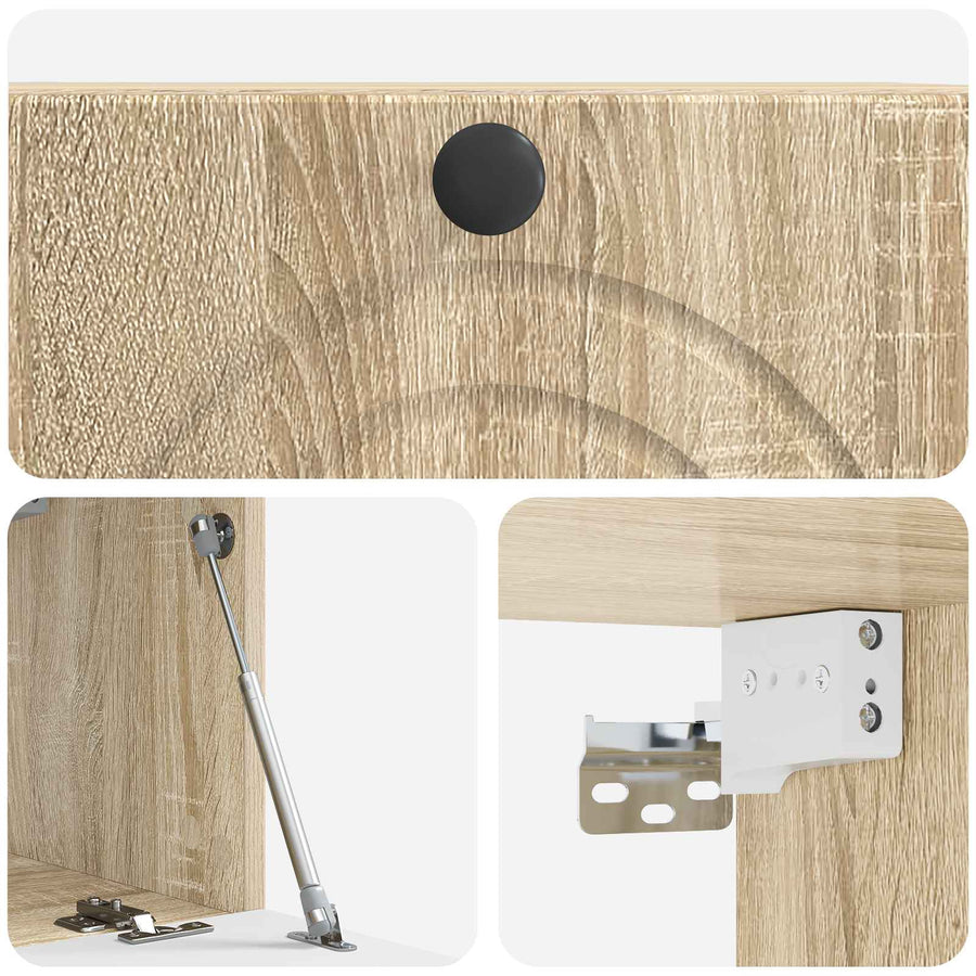 Wandbeugel TV-kast Sonoma Eiken 59,5 x 31 x 30 cm Bewerkt hout