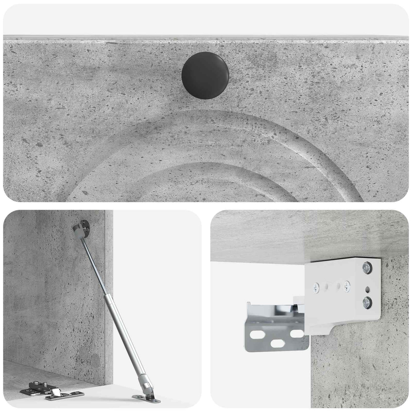 Wandbeugel TV-kast Betongrijs 59,5 x 31 x 30 cm Bewerkt hout