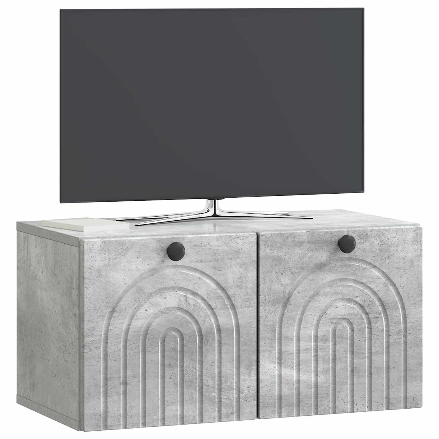 Wandbeugel TV-kast Betongrijs 59,5 x 31 x 30 cm Bewerkt hout