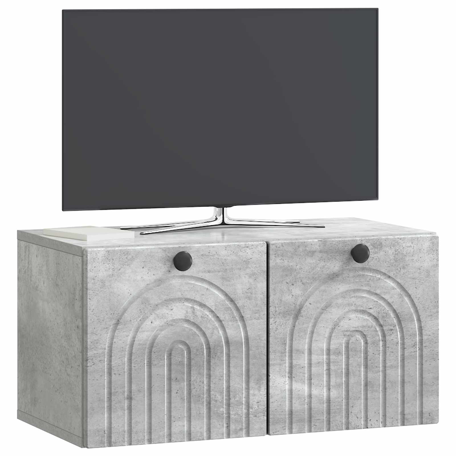 Wandbeugel TV-kast Betongrijs 59,5 x 31 x 30 cm Bewerkt hout