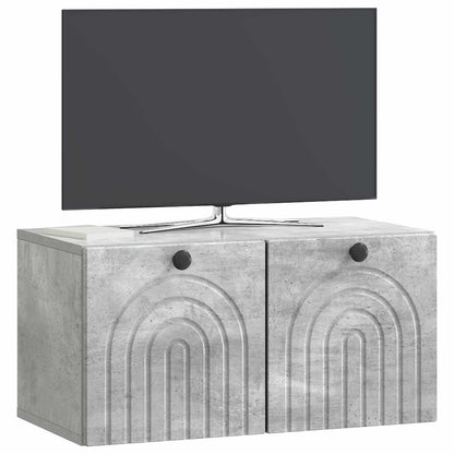 Wandbeugel TV-kast Betongrijs 59,5 x 31 x 30 cm Bewerkt hout