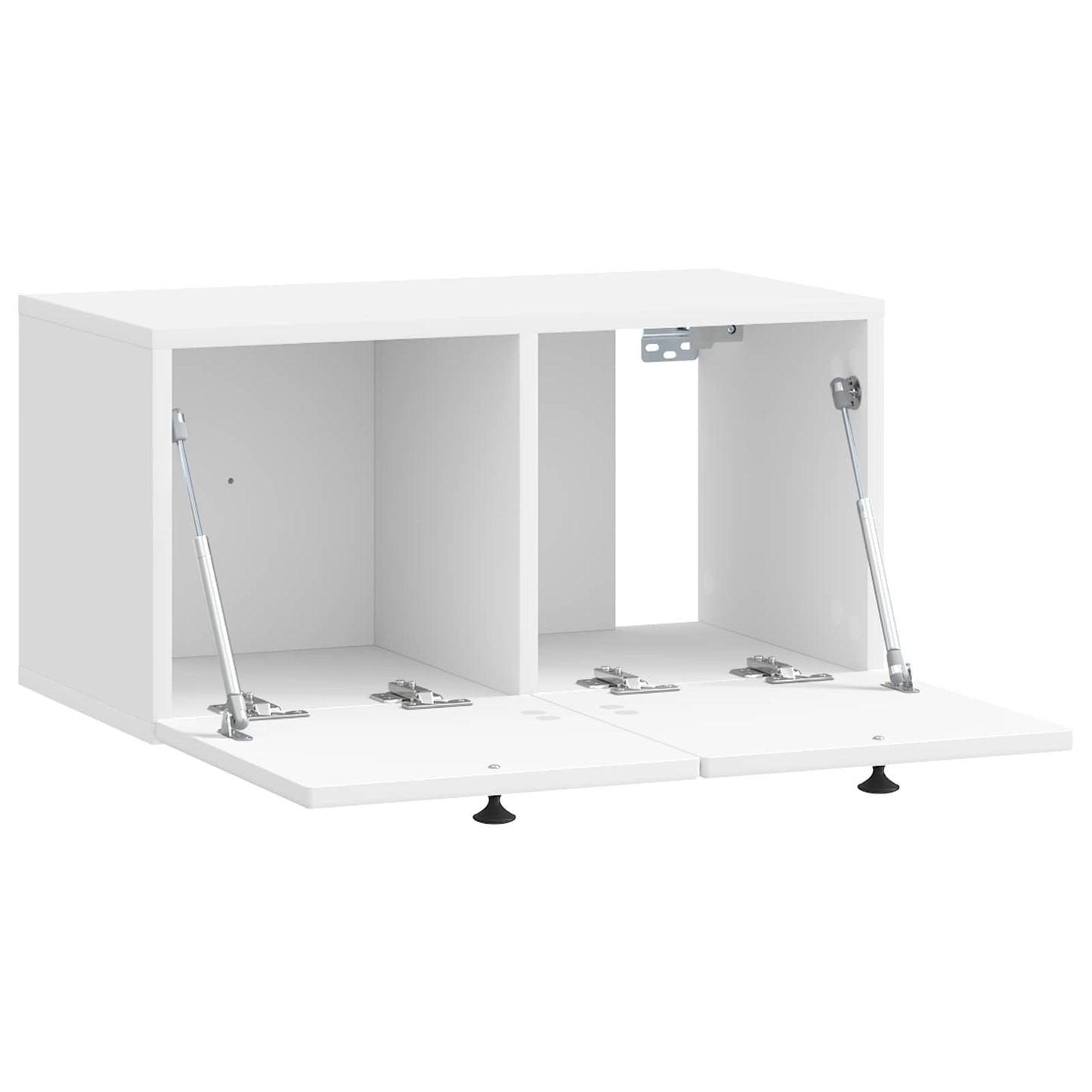 Wandbeugel TV-kast Hoogglans Wit 59,5 x 31 x 30 cm Bewerkt hout