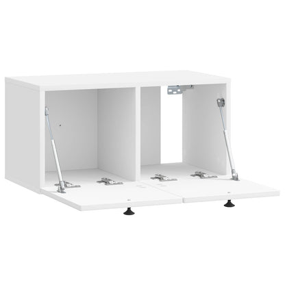 Wandbeugel TV-kast Hoogglans Wit 59,5 x 31 x 30 cm Bewerkt hout