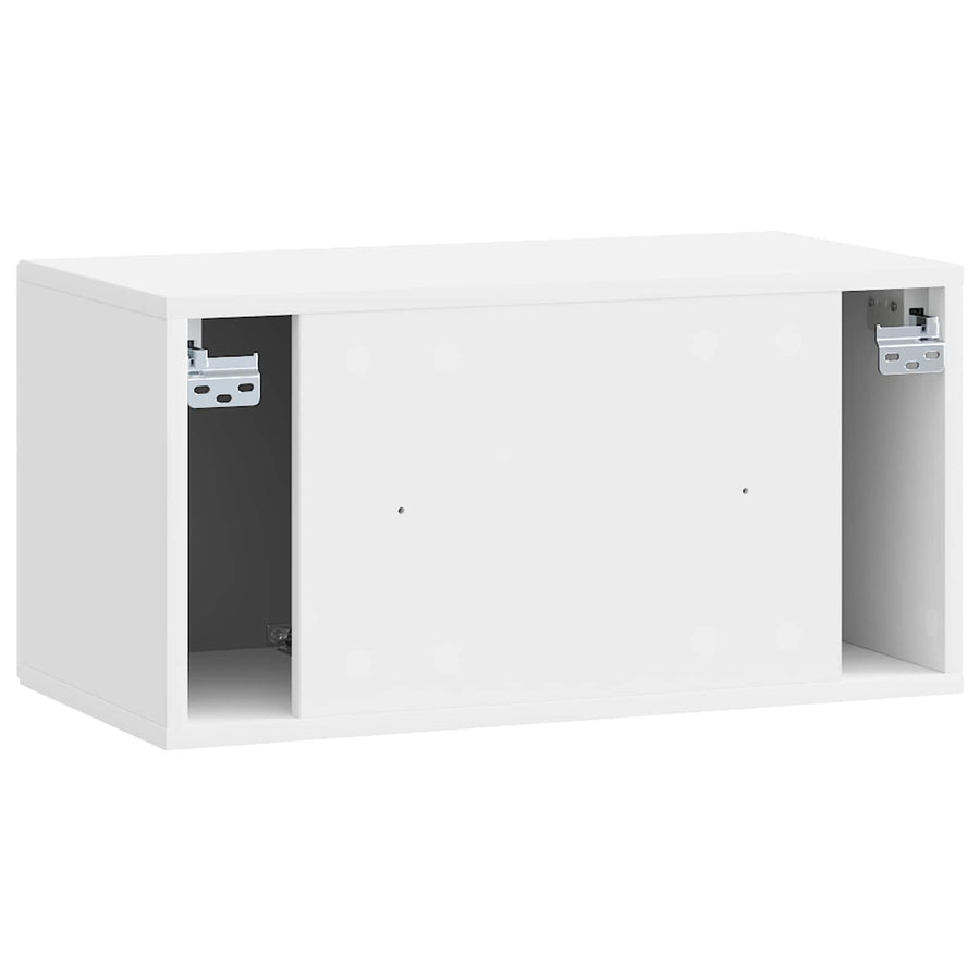 Wandbeugel TV-kast Hoogglans Wit 59,5 x 31 x 30 cm Bewerkt hout