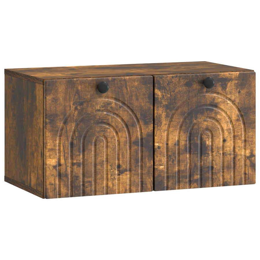 Wandbeugel TV-kast Gerookt eiken 59,5 x 31 x 30 cm Bewerkt hout