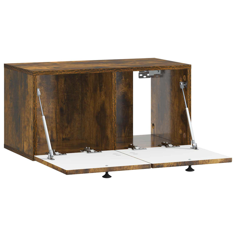 Wandbeugel TV-kast Gerookt eiken 59,5 x 31 x 30 cm Bewerkt hout