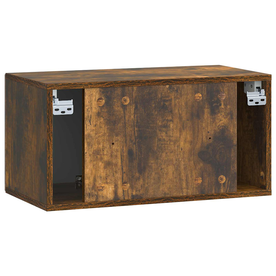 Wandbeugel TV-kast Gerookt eiken 59,5 x 31 x 30 cm Bewerkt hout