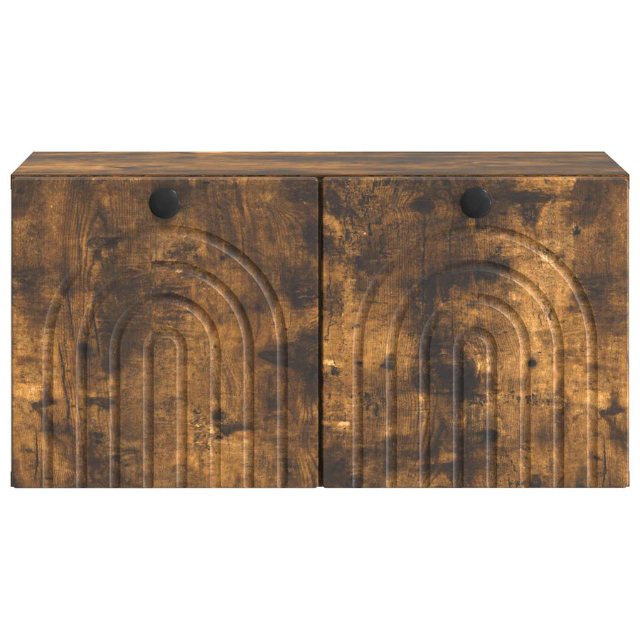 Wandbeugel TV-kast Gerookt eiken 59,5 x 31 x 30 cm Bewerkt hout