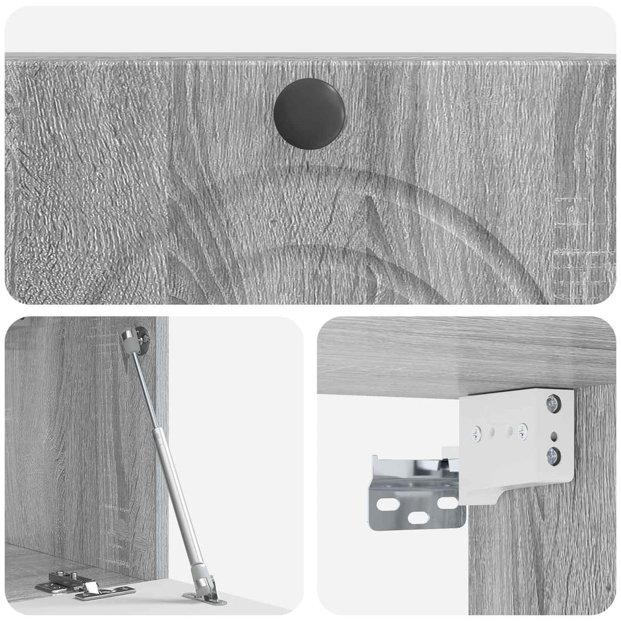 Wandbeugel TV-kast Grijs sonoma 59,5 x 31 x 30 cm Bewerkt hout