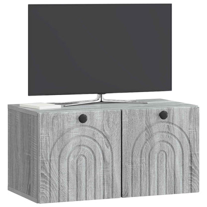 Wandbeugel TV-kast Grijs sonoma 59,5 x 31 x 30 cm Bewerkt hout