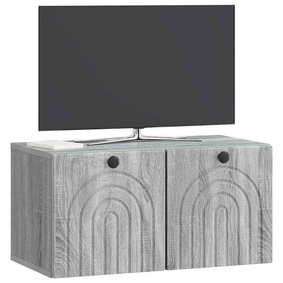 Wandbeugel TV-kast Grijs sonoma 59,5 x 31 x 30 cm Bewerkt hout