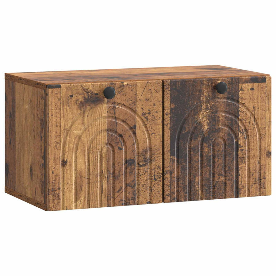 Wandbeugel TV-kast Oud hout 59,5 x 31 x 30 cm Bewerkt hout