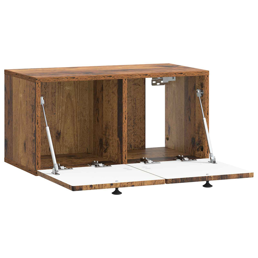 Wandbeugel TV-kast Oud hout 59,5 x 31 x 30 cm Bewerkt hout