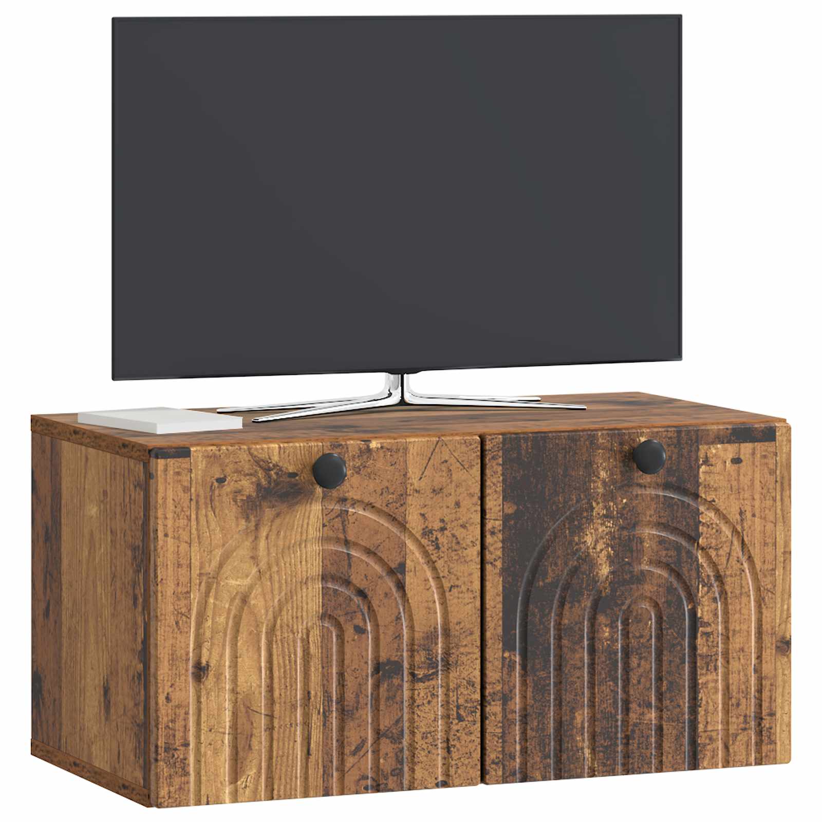 Wandbeugel TV-kast Oud hout 59,5 x 31 x 30 cm Bewerkt hout