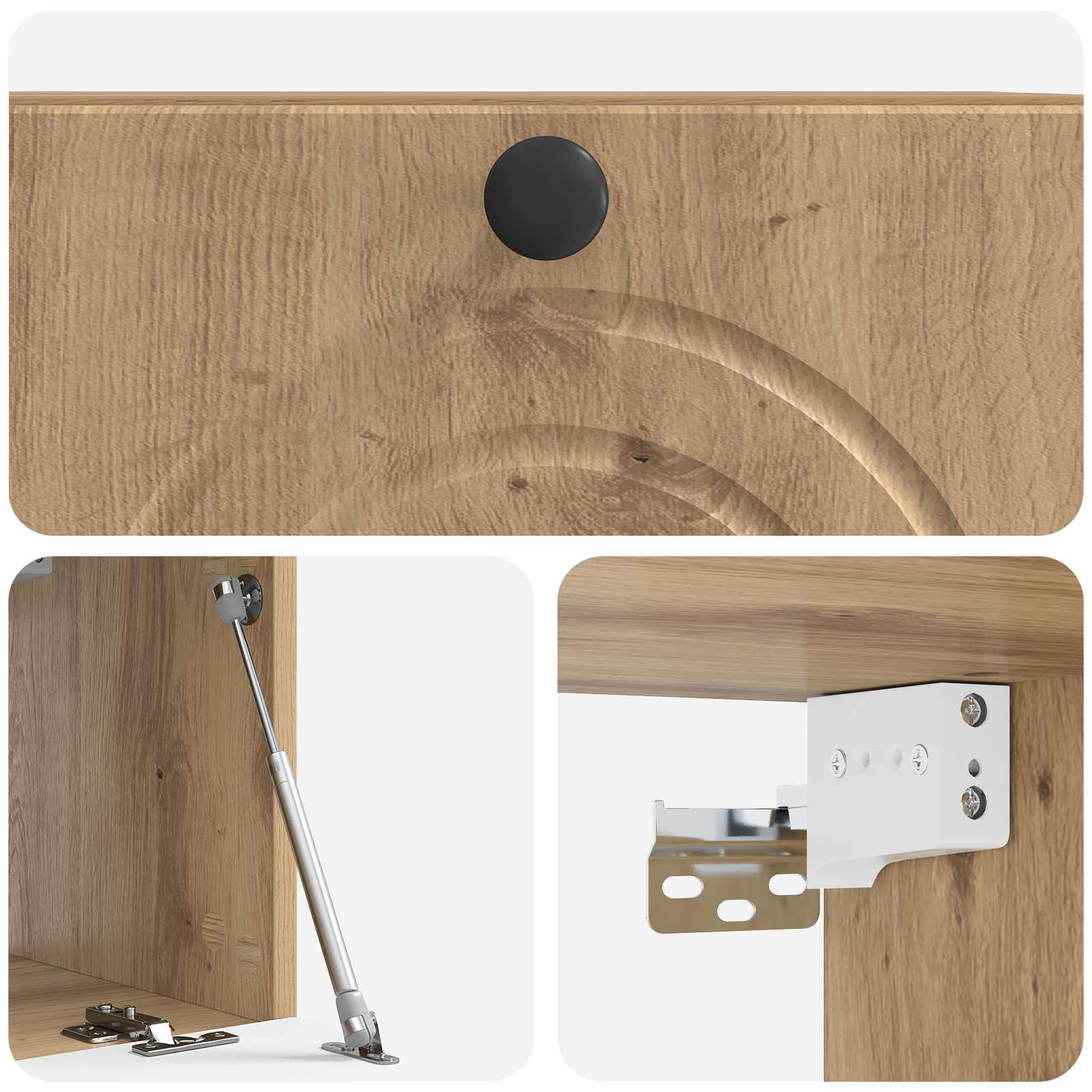 Wandbeugel TV-kast Artisanaal eiken 59,5 x 31 x 30 cm
