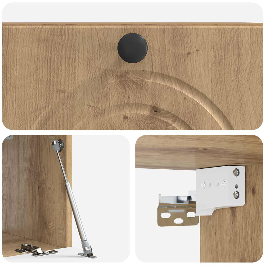 Wandbeugel TV-kast Artisanaal eiken 59,5 x 31 x 30 cm