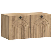 Wandkast TV 59,5x31x30 cm bewerkt hout artisanaal eiken