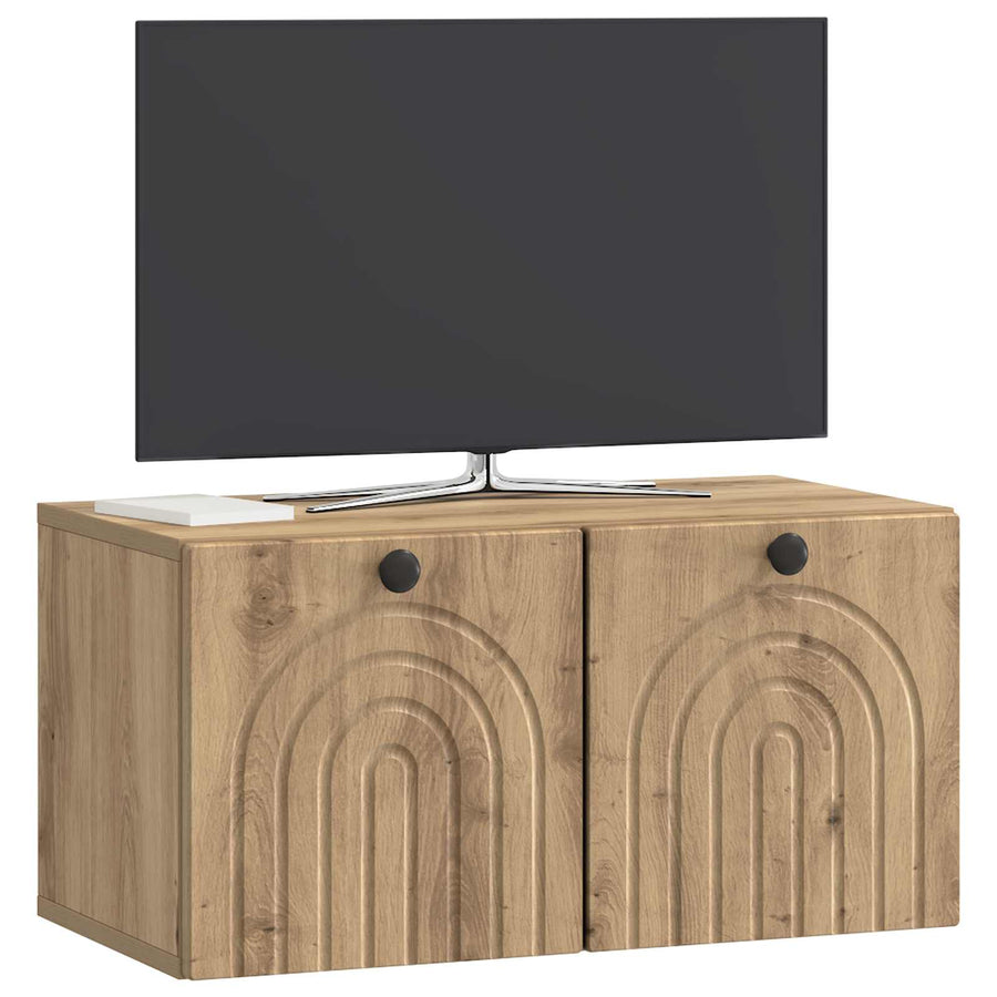 Wandbeugel TV-kast Artisanaal eiken 59,5 x 31 x 30 cm
