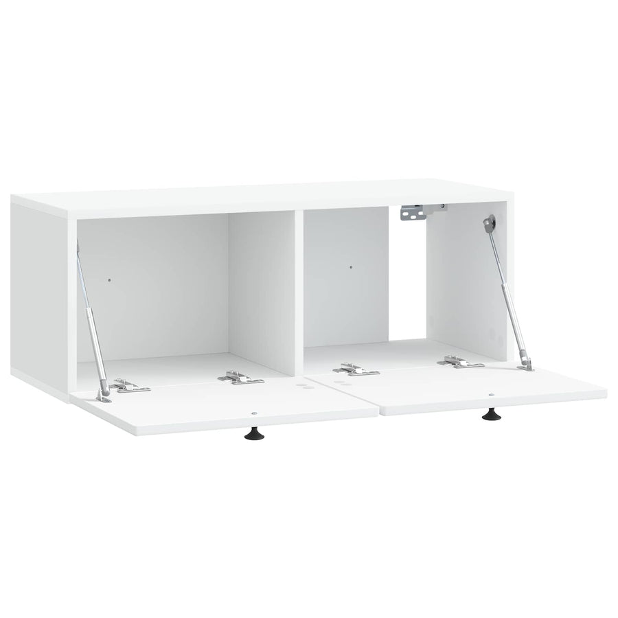 Wandbeugel TV-kast Wit 78,5 x 31 x 30 cm Bewerkt hout