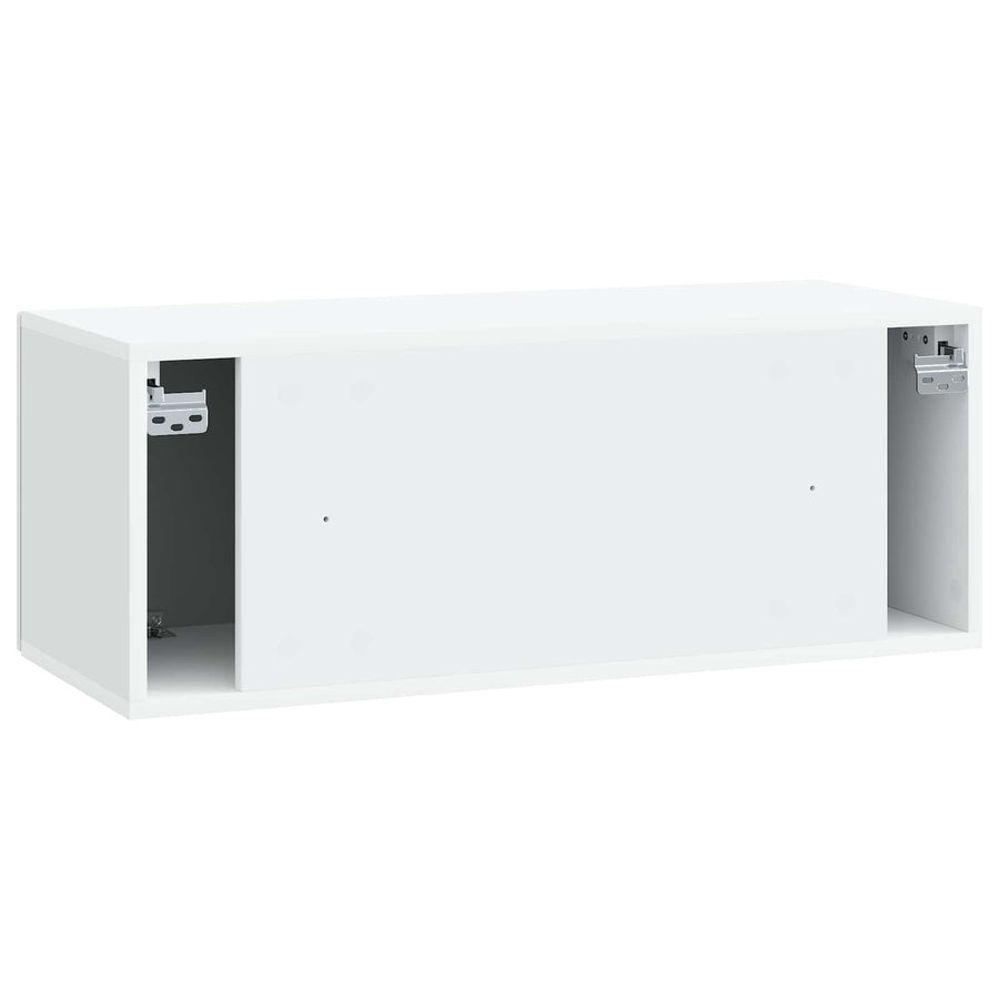Wandbeugel TV-kast Wit 78,5 x 31 x 30 cm Bewerkt hout