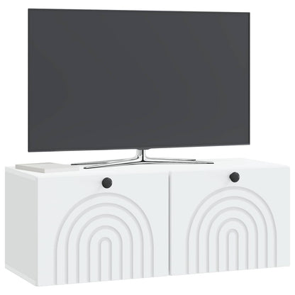 Wandbeugel TV-kast Wit 78,5 x 31 x 30 cm Bewerkt hout