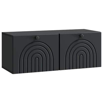 Wandbeugel TV-kast Zwart 78,5 x 31 x 30 cm Bewerkt hout