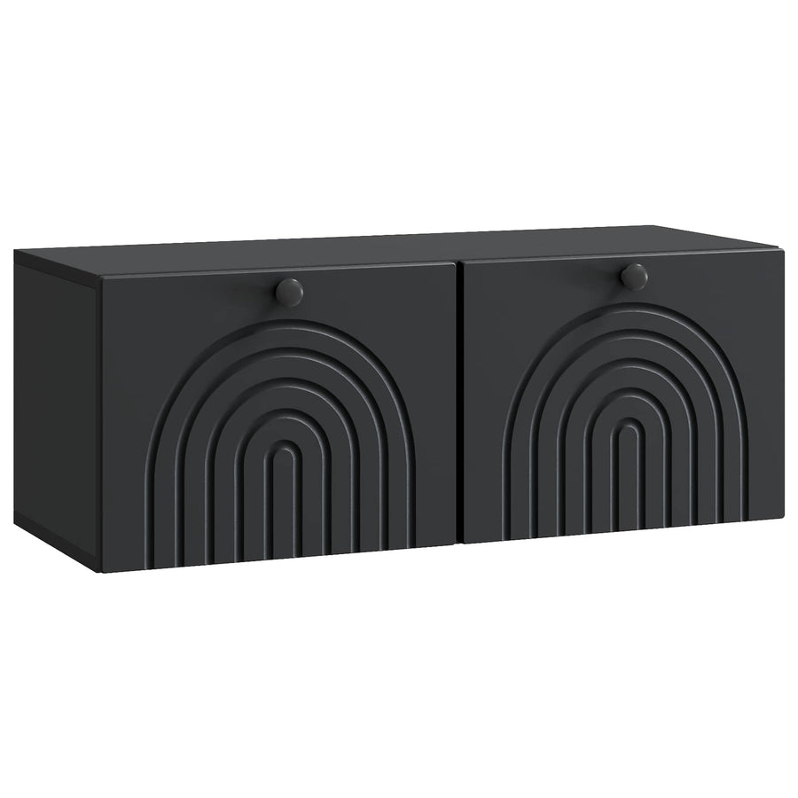 Wandbeugel TV-kast Zwart 78,5 x 31 x 30 cm Bewerkt hout