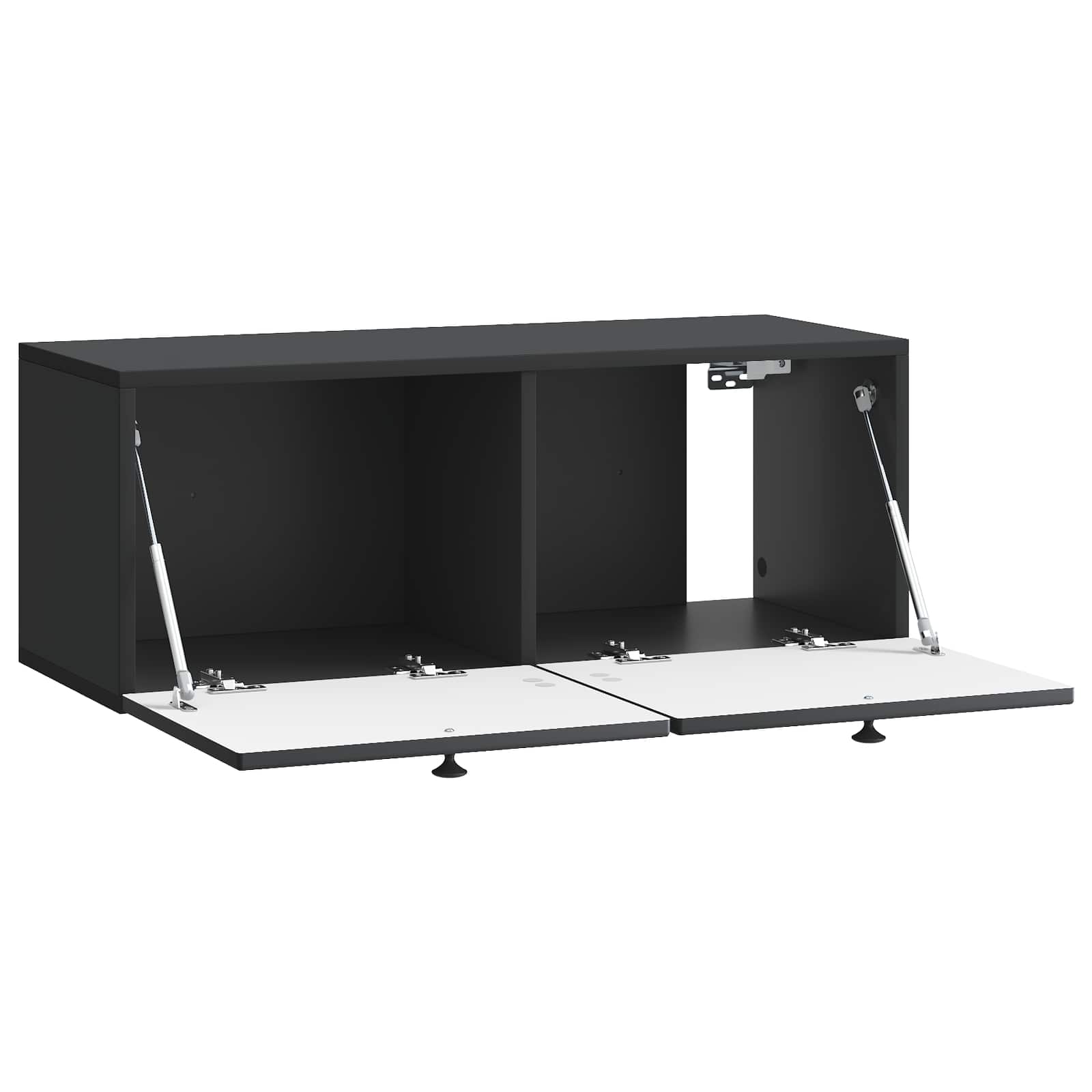 Wandbeugel TV-kast Zwart 78,5 x 31 x 30 cm Bewerkt hout