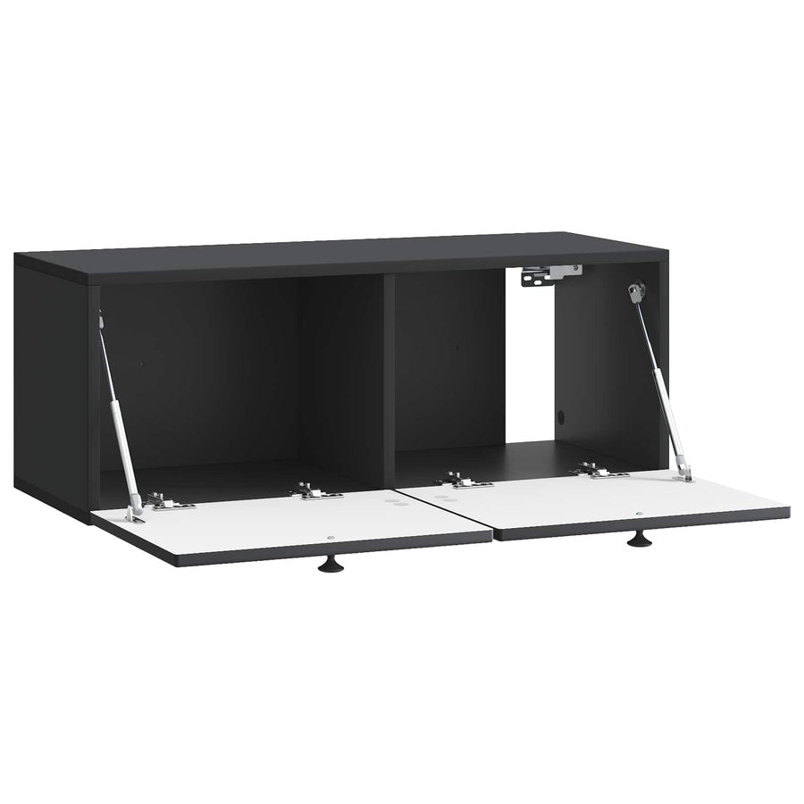 Wandbeugel TV-kast Zwart 78,5 x 31 x 30 cm Bewerkt hout