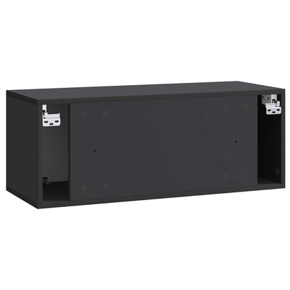 Wandbeugel TV-kast Zwart 78,5 x 31 x 30 cm Bewerkt hout