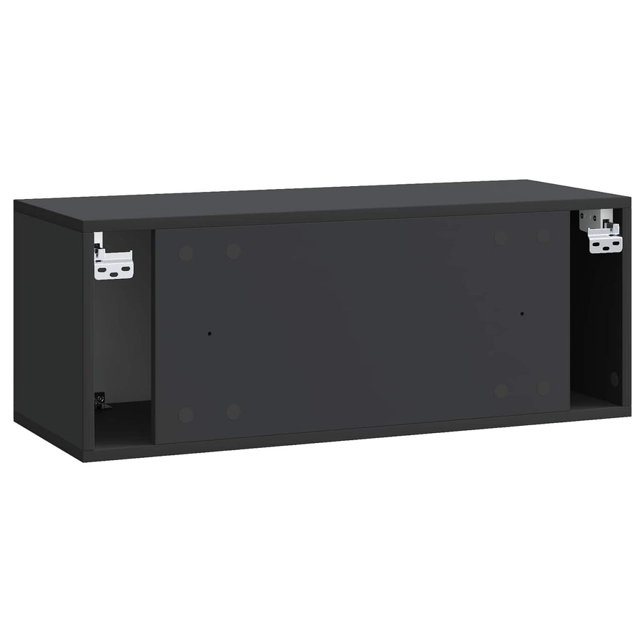 Wandbeugel TV-kast Zwart 78,5 x 31 x 30 cm Bewerkt hout