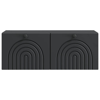 Wandbeugel TV-kast Zwart 78,5 x 31 x 30 cm Bewerkt hout