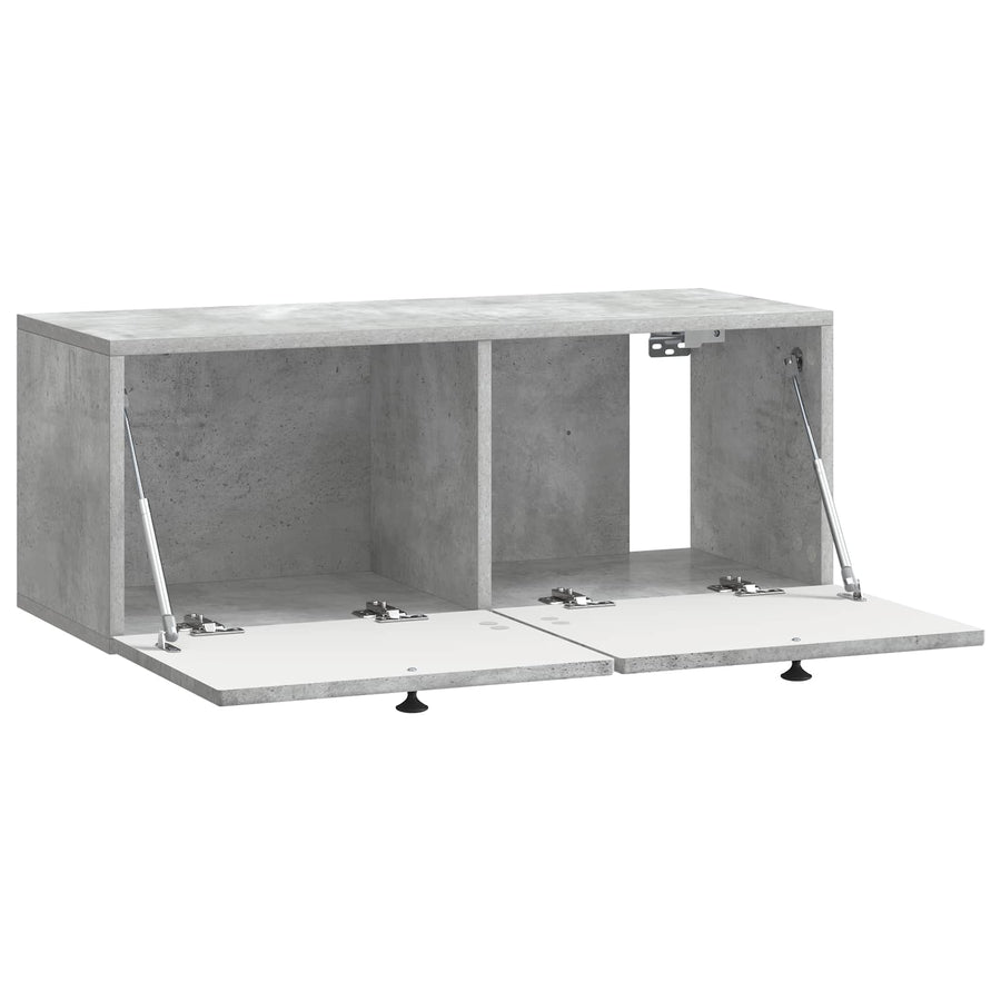 Wandbeugel TV-kast Betongrijs 78,5 x 31 x 30 cm Bewerkt hout