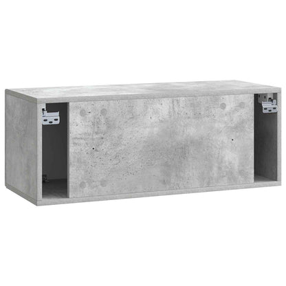 Wandbeugel TV-kast Betongrijs 78,5 x 31 x 30 cm Bewerkt hout