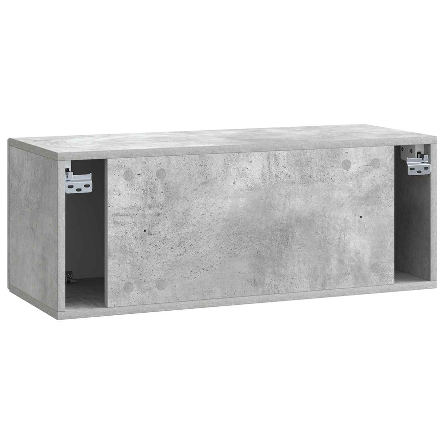 Wandbeugel TV-kast Betongrijs 78,5 x 31 x 30 cm Bewerkt hout