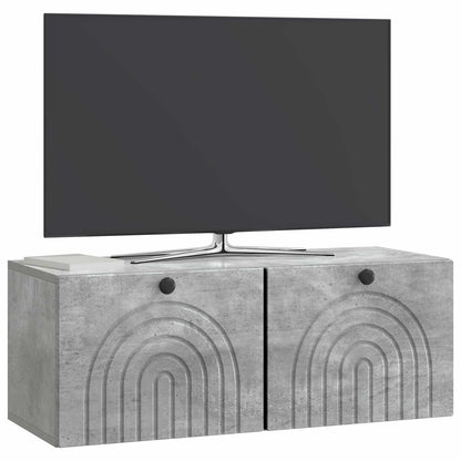 Wandbeugel TV-kast Betongrijs 78,5 x 31 x 30 cm Bewerkt hout