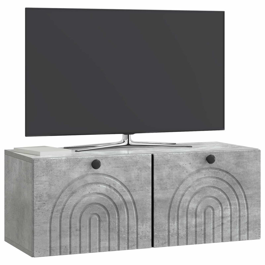 Wandbeugel TV-kast Betongrijs 78,5 x 31 x 30 cm Bewerkt hout