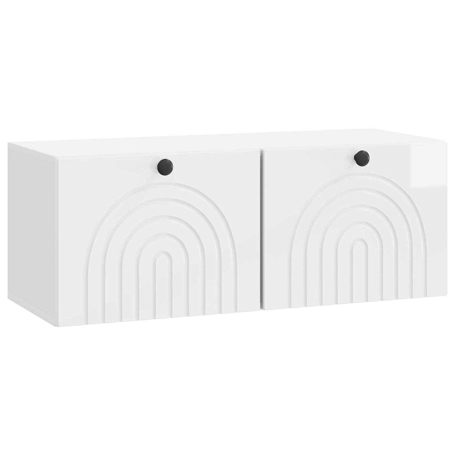 Wandbeugel TV-kast Hoogglans Wit 78,5 x 31 x 30 cm Bewerkt hout