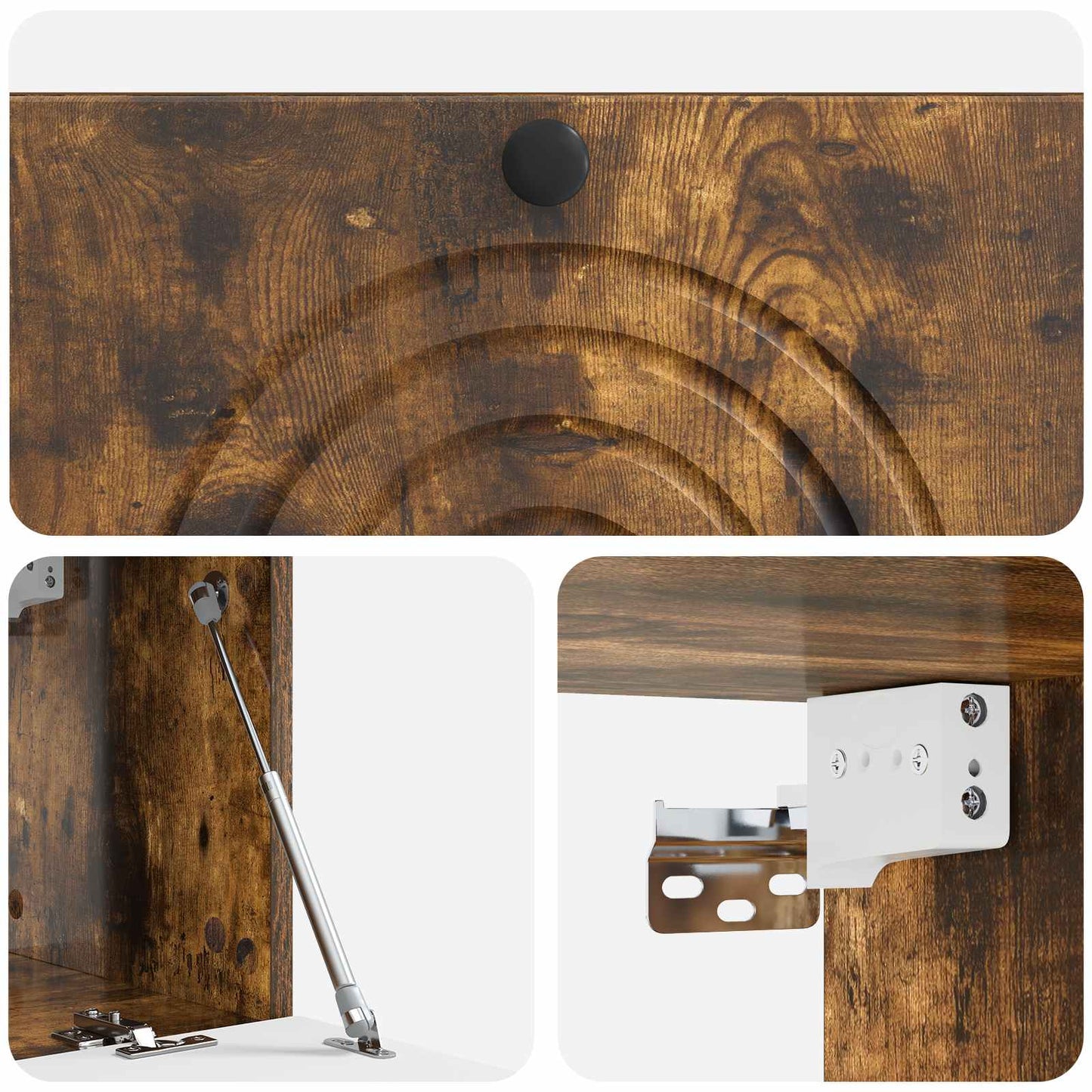 Wandbeugel TV-kast Gerookt eiken 78,5 x 31 x 30 cm Bewerkt hout