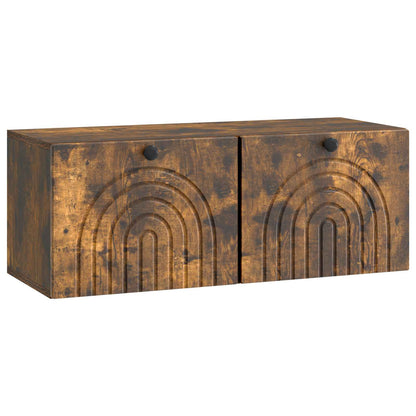 Wandbeugel TV-kast Gerookt eiken 78,5 x 31 x 30 cm Bewerkt hout