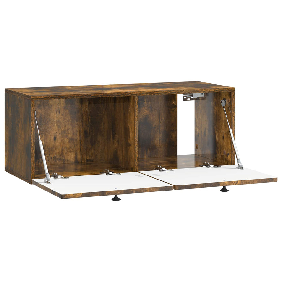 Wandbeugel TV-kast Gerookt eiken 78,5 x 31 x 30 cm Bewerkt hout