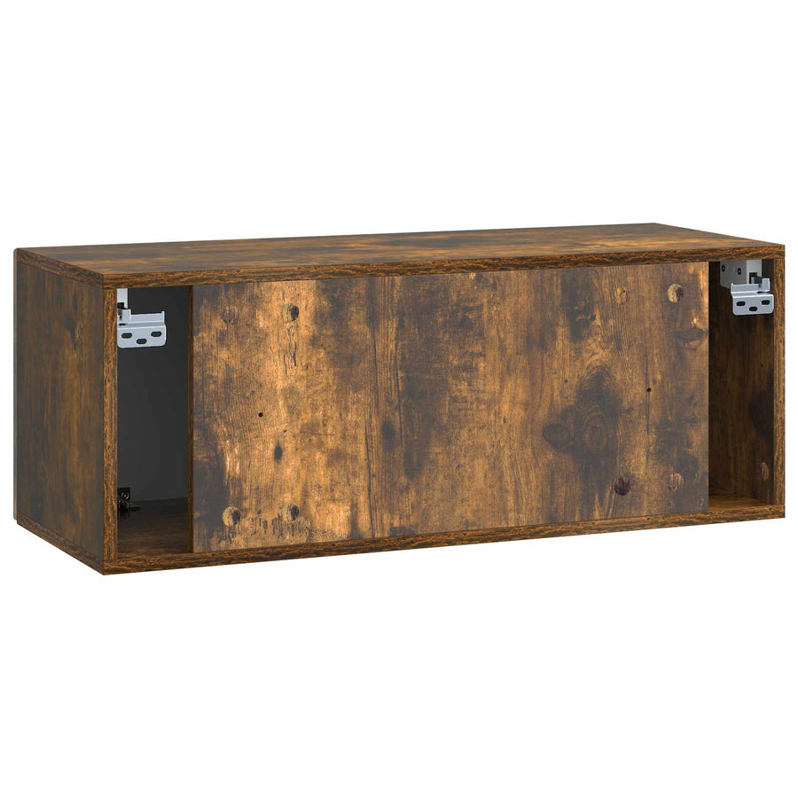 Wandbeugel TV-kast Gerookt eiken 78,5 x 31 x 30 cm Bewerkt hout