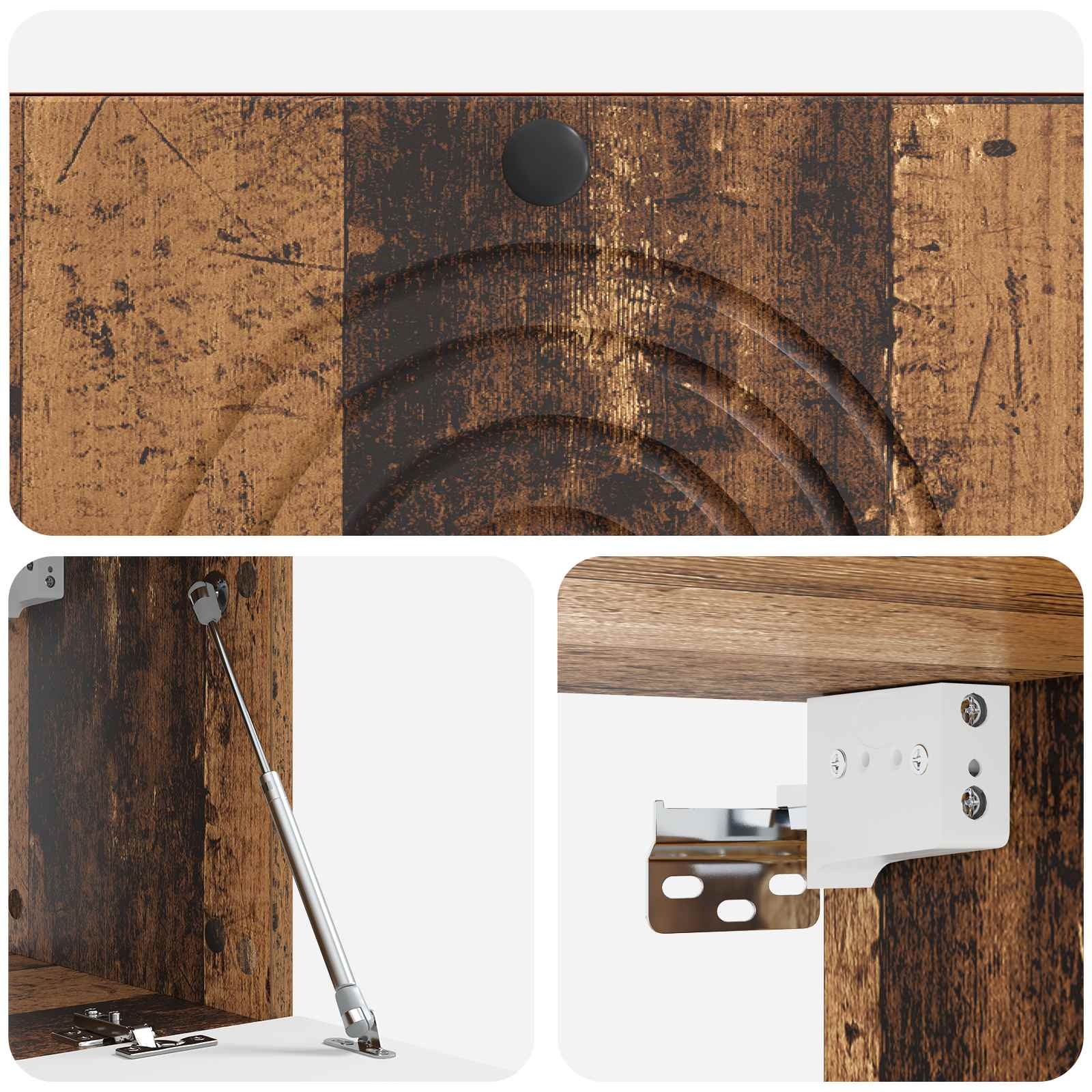 Wandbeugel TV-kast Oud hout 78,5 x 31 x 30 cm Bewerkt hout