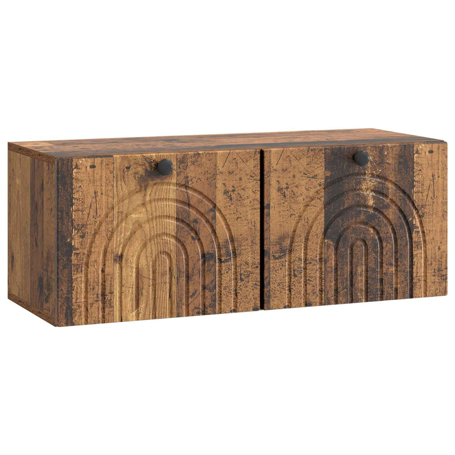 Wandbeugel TV-kast Oud hout 78,5 x 31 x 30 cm Bewerkt hout