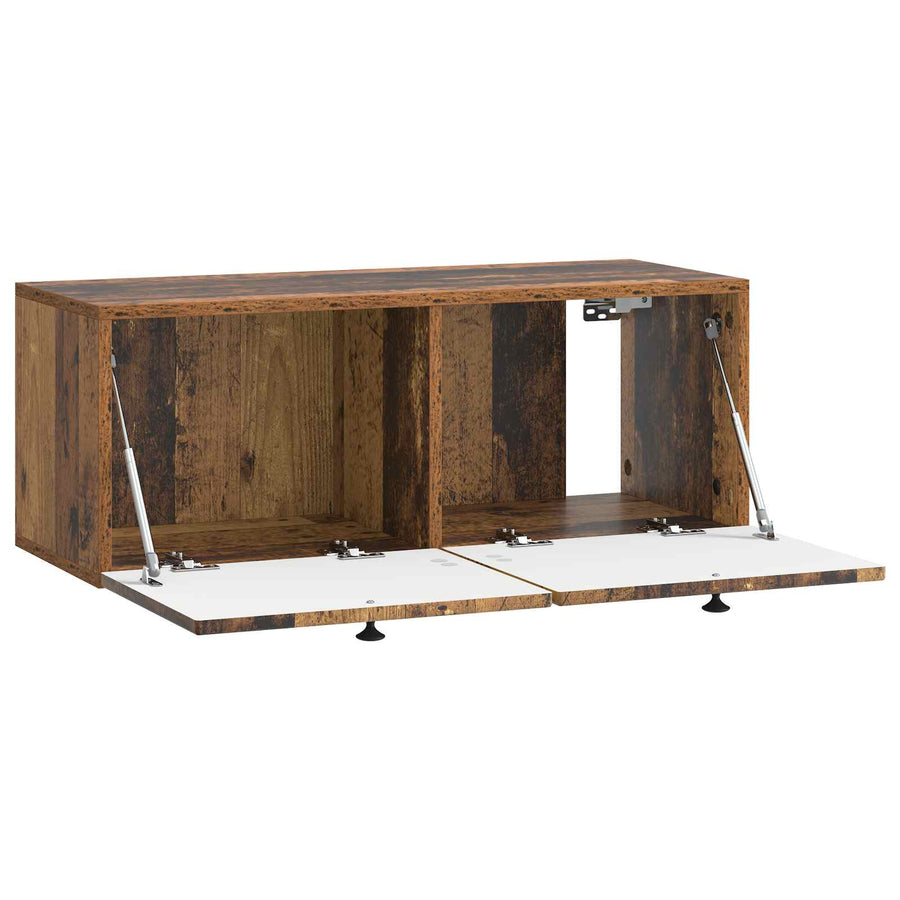 Wandbeugel TV-kast Oud hout 78,5 x 31 x 30 cm Bewerkt hout