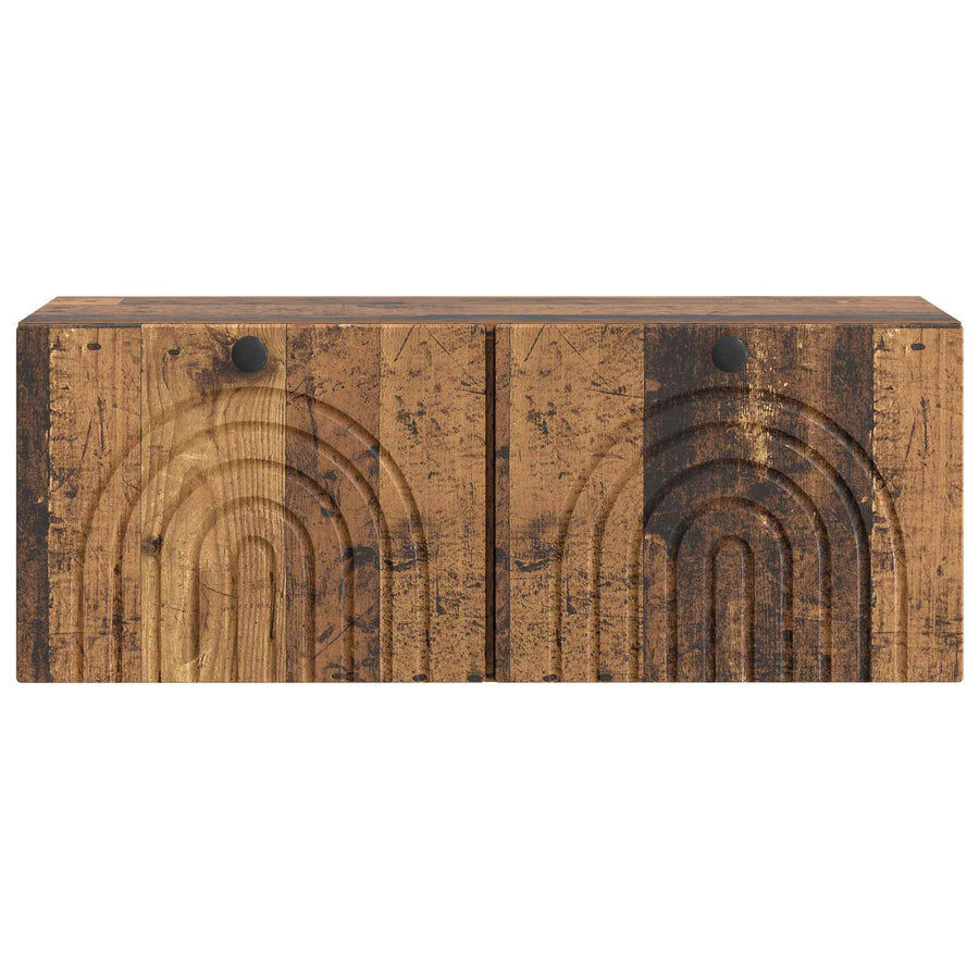 Wandbeugel TV-kast Oud hout 78,5 x 31 x 30 cm Bewerkt hout