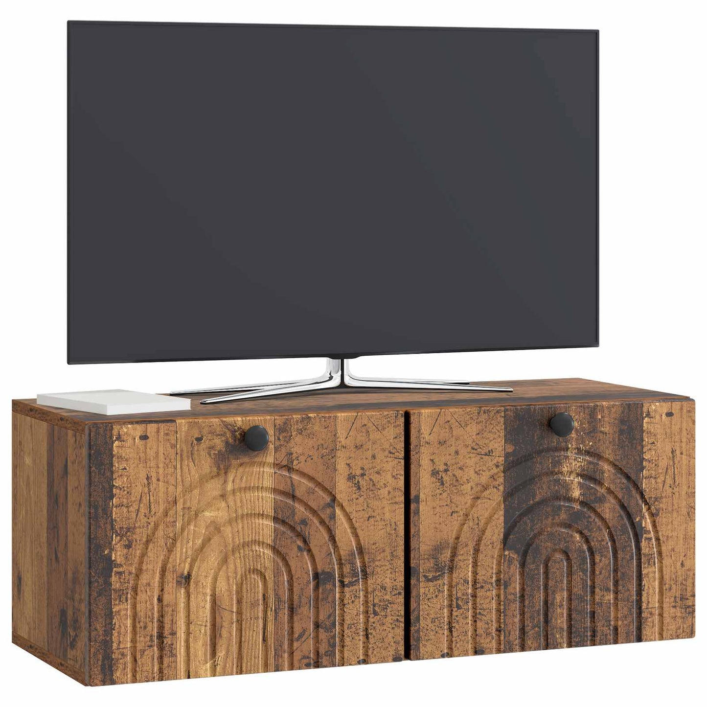 Wandbeugel TV-kast Oud hout 78,5 x 31 x 30 cm Bewerkt hout